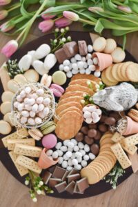 spring confectionary charcuterie board
